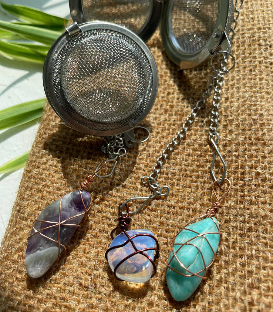 Tea Strainers with Gemstones