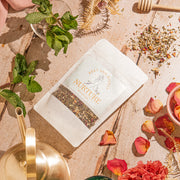 Rest and Digest Herbal Tummy Tea. peppermint, marshmallow root, marshmallow leaf, yarrow, lavender, digestion, belly,, sleeping, rest. Herbal infusion. Nurture herbal tea. 